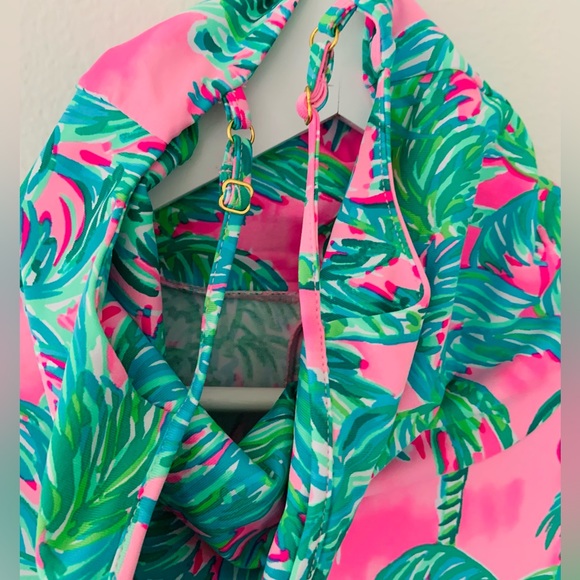 Lilly Pulitzer Lilshield Palm Tree UPF 50+ Cowlneck Top Small NWT - Picture 4 of 9